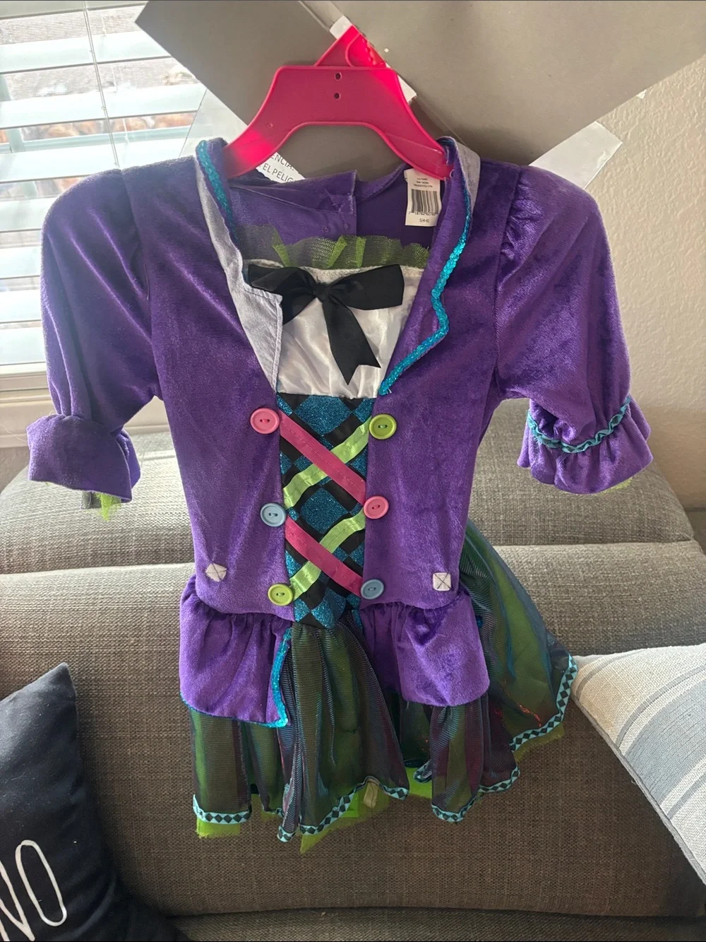 Mad Hatter Cutie Girls Purple Green Costume Size Small 4-6